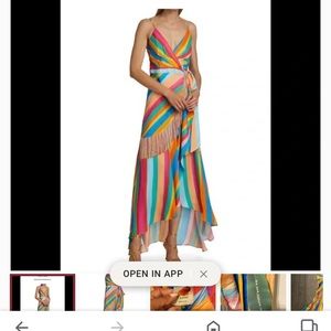 Farm Rio striped scarf wrap dress XL NWT